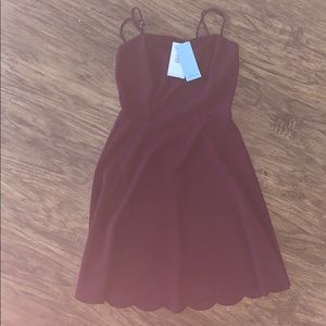 CUTE MAROON SCALLOP BOTTOM DRESS NEW WITH TAGS